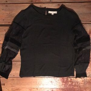 Loft black shirt with lace
